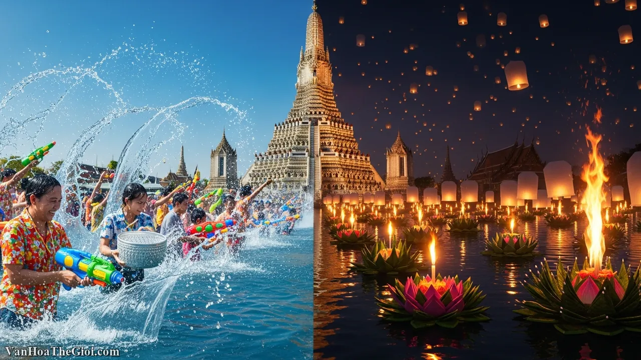 Lễ hội Songkran và Loy Krathong ở Thái Lan